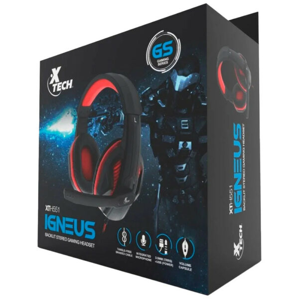 Audífonos estéreo iluminados para video juegos xth-551